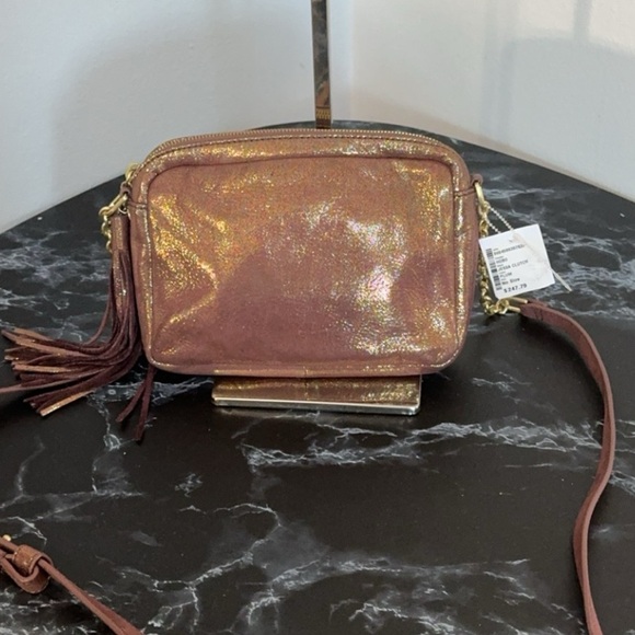 HOBO Handbag Renny Leather Small Metallic Crossbody Camera Bag AUTHENTIC NWT - Picture 3 of 12